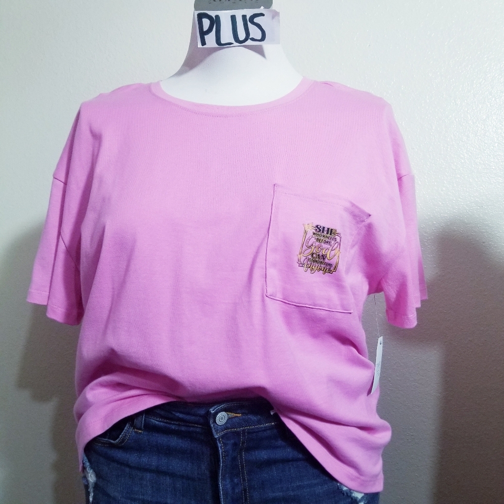 Upcycled  Plus Size T shirt with lovely phrase